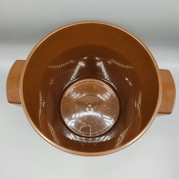 Vintage Thermo-Serv West Bend USA Brown Lid Ice Bucket With World Map Design - Picture 11 of 15